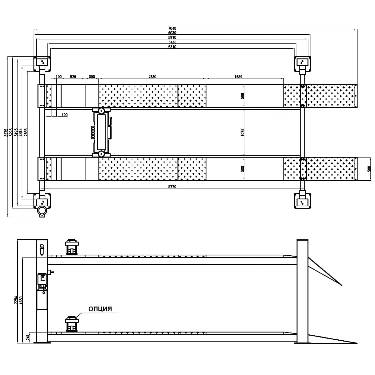 Подъёмники четырёхстоечные KRW6.5