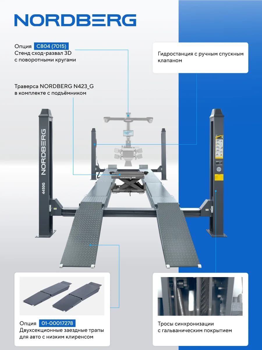 Подъёмники четырёхстоечные 4450_M2G(M2)