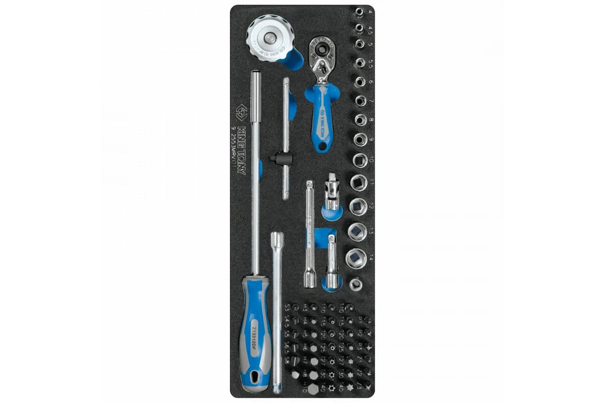 Набор торцевых головок 1/4"" с принадлежностями, ложемент, 55 предметов