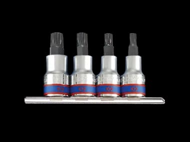 Набор торцевых насадок 1/2", SPLINE, М6-М12, 4 предмета