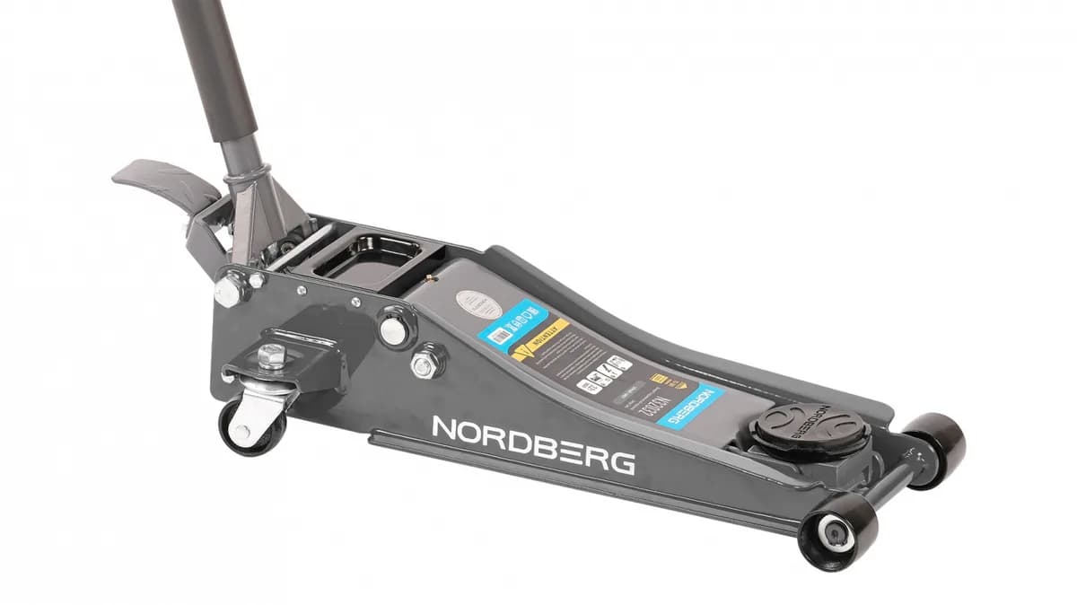 N32032G NORDBERG Домкрат супернизкий подкатной 3,2 тонны, H=75-500 мм, серый