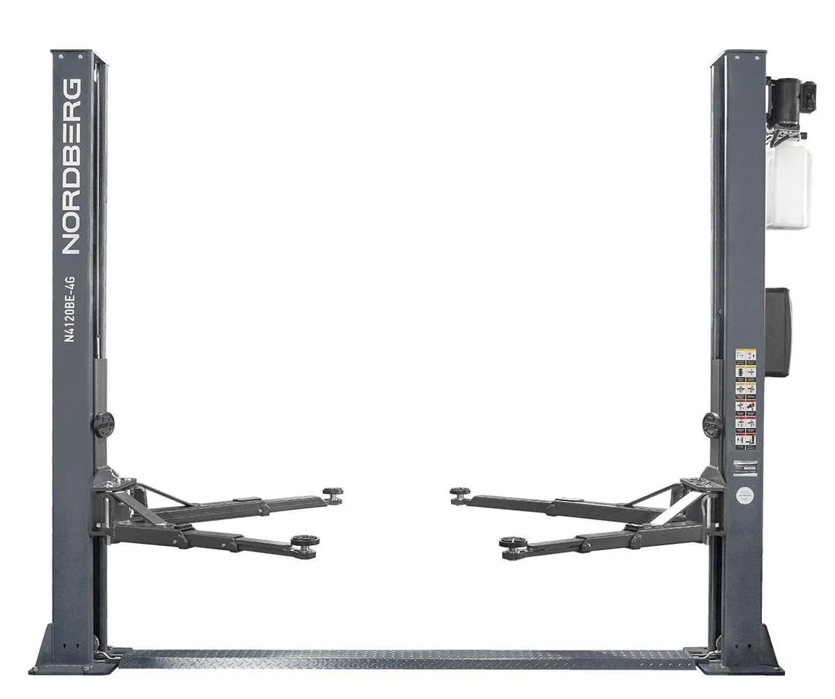 N4120BE-4G_3+2 Nordberg Подъемник двухстоечный 4 т, с электростопорами, серый