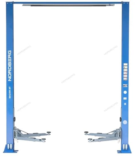 N4120H1E-4B_3+2 Nordberg Подъемник двухстоечный 4 т, верхняя синхронизация, с электростопорами, H=4 м, синий