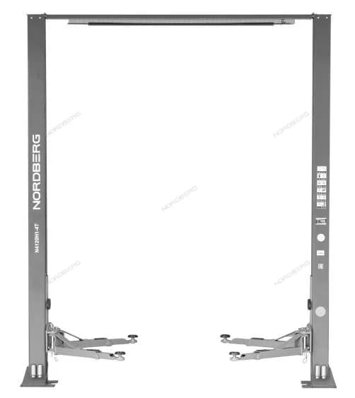 N4120H1E-4G_3+2 Nordberg Подъемник двухстоечный 4 т, верхняя синхронизация, с электростопорами, H=4 м, серый