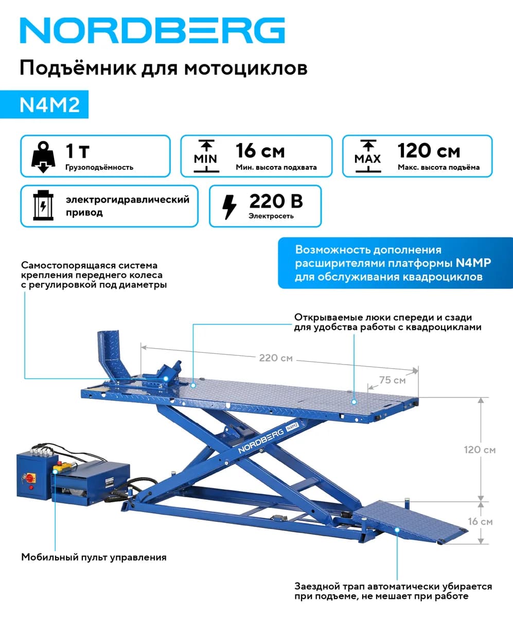Мотоподъёмники и мотоподставки N4M2