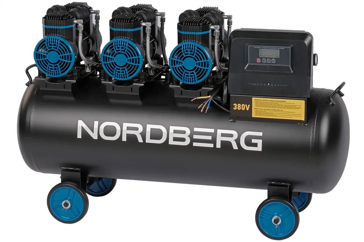 NCEO100/750 NORDBERG Компрессор безмасляный 380 В, ресивер 100 л, 750 л/мин