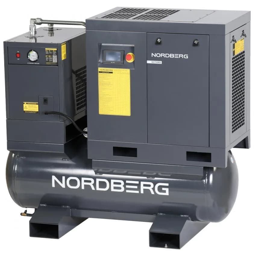 NCF10RD NORDBERG Компрессор винтовой, 7,5 кВт, 10 бар, 960 л/мин, ресивер 300 л, с частотным преобразователем, осушитель