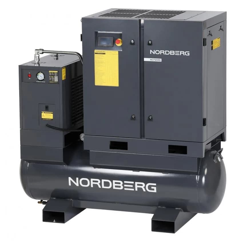 NCF20RD NORDBERG Компрессор винтовой, 15 кВт, 10 бар, 2150 л/мин, ресивер 410 л, с частотным преобразователем, осушитель