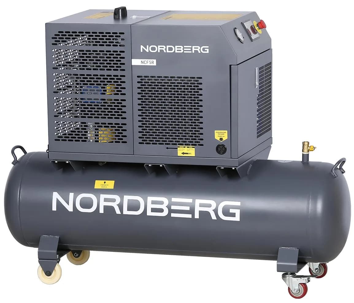 NCF5R Nordberg Компрессор винтовой, 4 кВт, 10 бар, 450 л/мин, ресивер 180 л, IP54