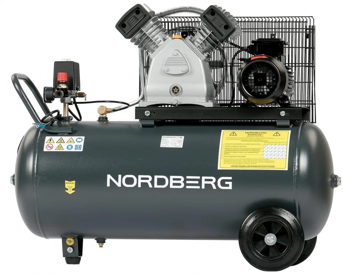 NCP100/420 NORDBERG Компрессор поршневой с ременной передачей 380В, ресив. 100л, 420л/мин