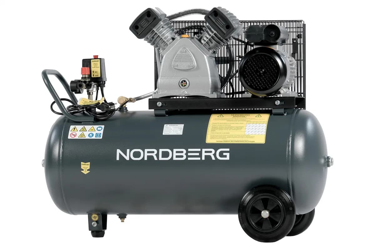 NCP100/420A NORDBERG Компрессор поршневой с ременной передачей 220В, ресив. 100л, 420л/мин