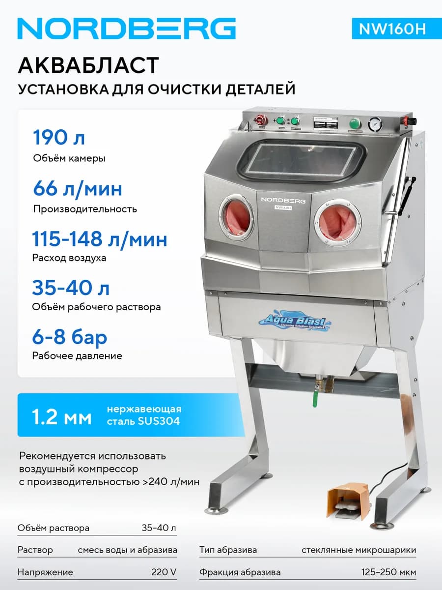 Пескоструйные камеры стационарные NW160H