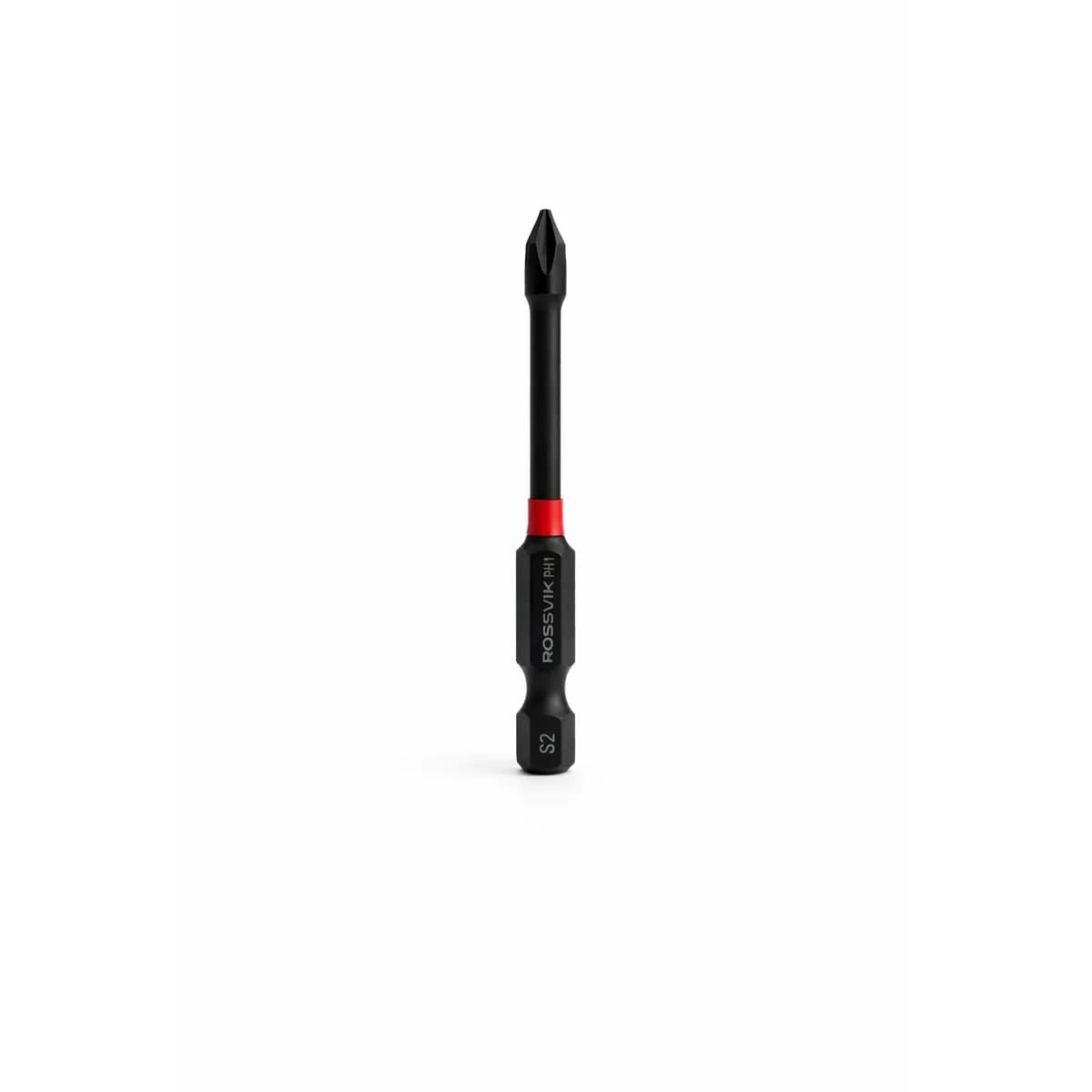 Бита ударная крестовая ROSSVIK 6365PH1-IB, PH1, 65 мм, 1/4", сплав S2 (10шт в коробке)