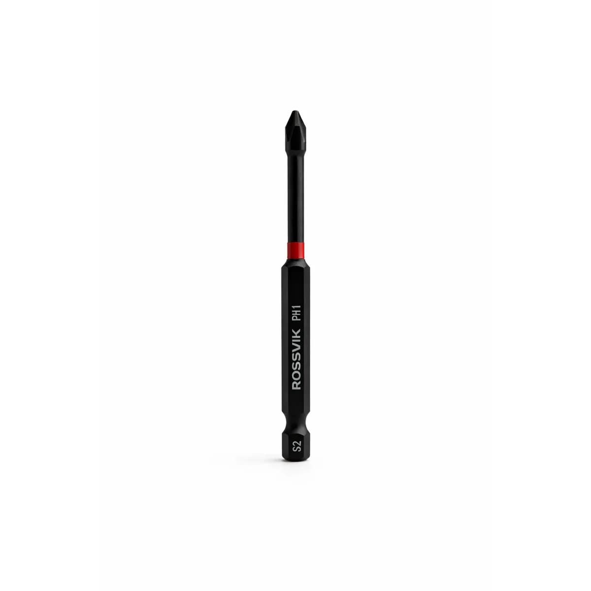 Бита ударная крестовая ROSSVIK 6390PH1-IB, PH1, 90 мм, 1/4", сплав S2 (10шт в коробке)