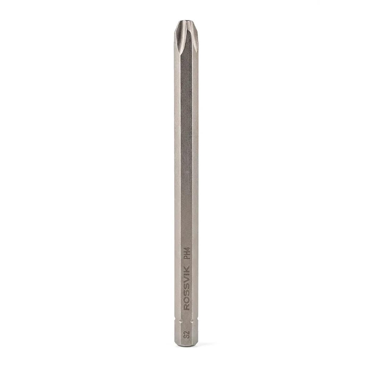 Бита крестовая ROSSVIK 80120PH4, PH4, 120 мм, 5/16", сплав S2 (10шт в коробке)