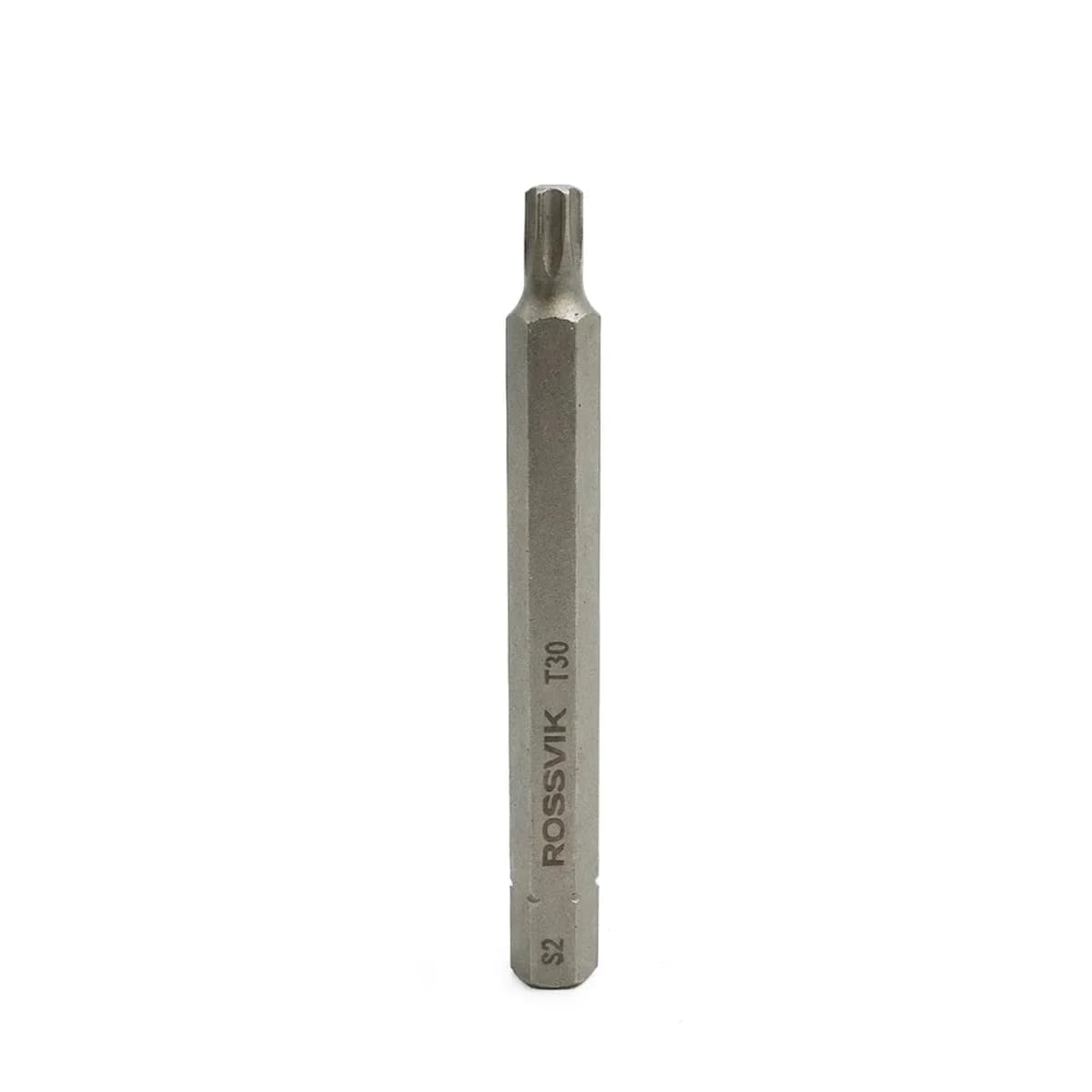 Бита TORX ROSSVIK 8080T30, T30, 80 мм, 5/16", сплав S2 (10шт в коробке)