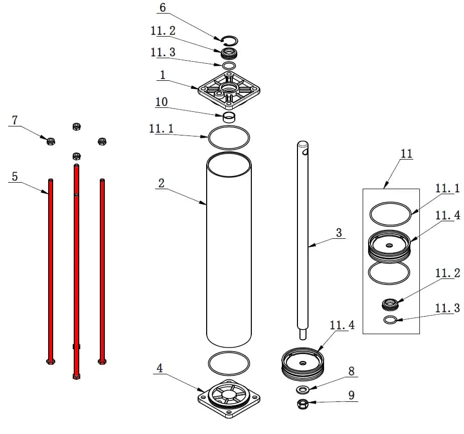 Болт-шпилька цилиндра зажима V626, V626IT, V730