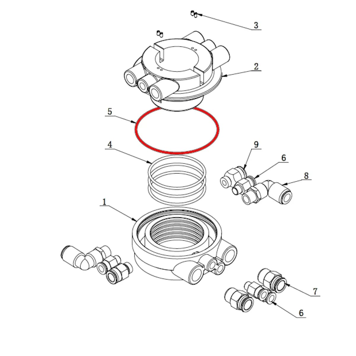 Кольцо резиновое поворотной муфты V626IT, V730