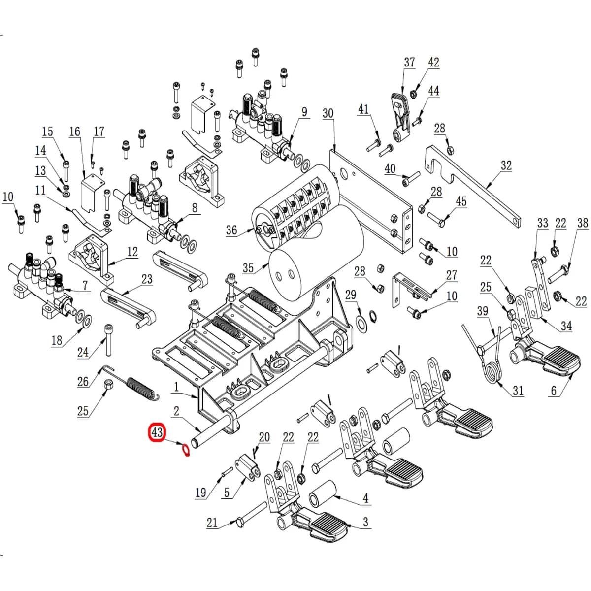 Стопорное кольцо штока педального узла V521, V624, V626, V626IT, V730