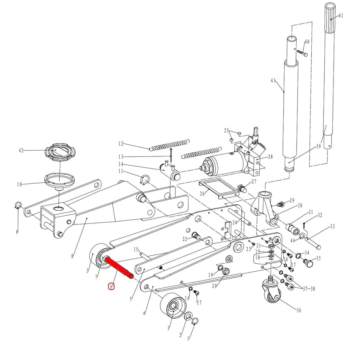 Шпилька соединительная передних колес V3 (Front axle pos.6)