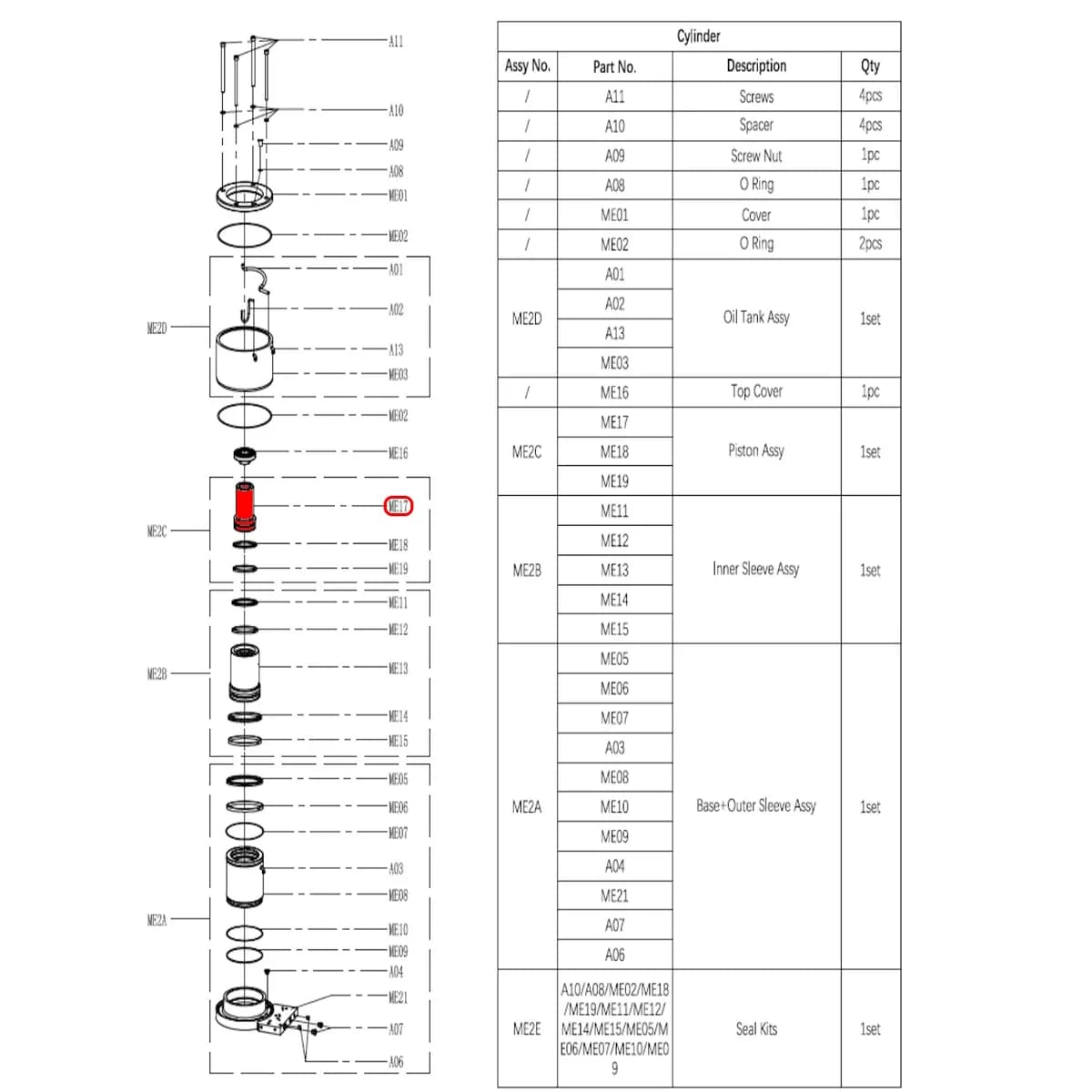 Поршень гидроцилиндра (Piston) S40-2EL