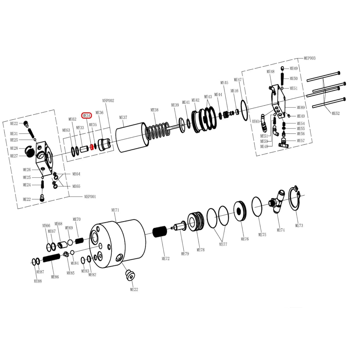 Манжета штока пневмонасоса (B3) S30-2EL, S40-2EL
