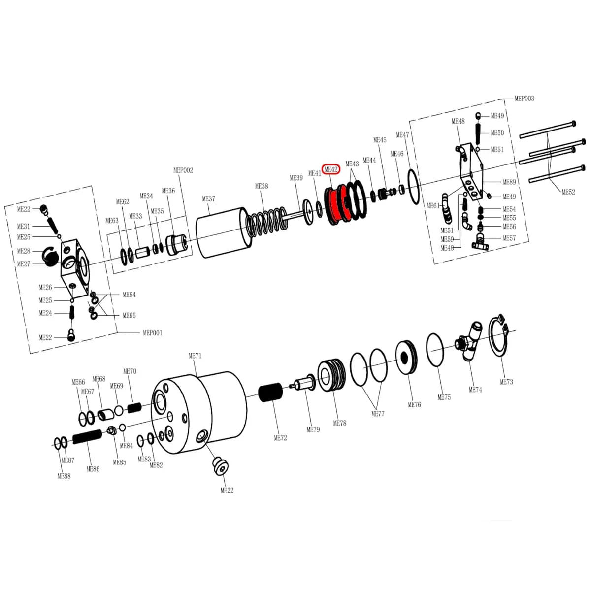 Поршень пневмонасоса (Piston sets assy) S30-2EL, S40-2QL