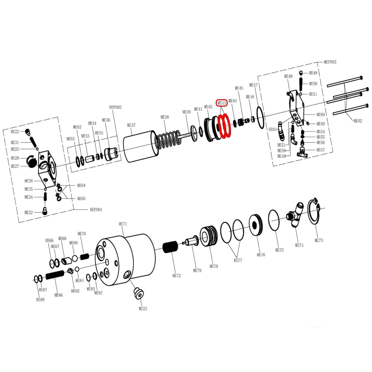 Кольцо поршня пневмонасоса S30-2EL, S40-2EL