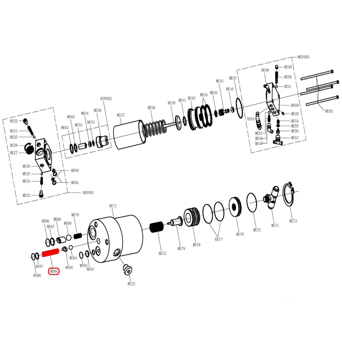 Запчасти для домкратов ME86