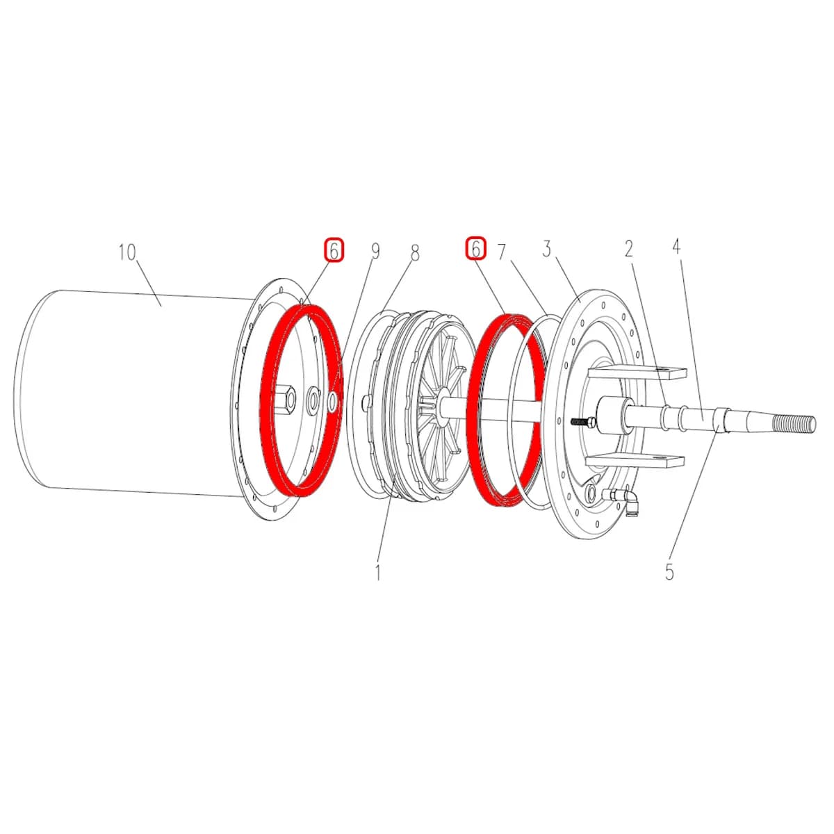 Манжета поршня цилиндра отжима 186×12×9 V324, V426, V426R