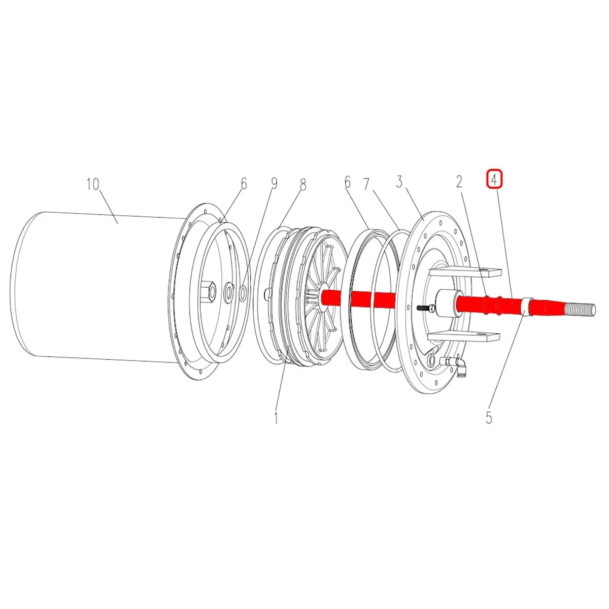 Шток цилиндра отжима 423мм V324