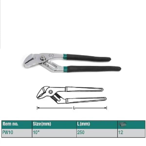 PW10 Клещи переставные ROSSVIK 10"