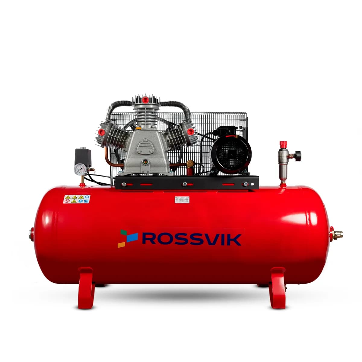 Компрессор ROSSVIK СБ4/Ф-270.LB75, 950 л/мин, 10 бар, ресивер 270 л, 380 В/5,5 кВт, красный