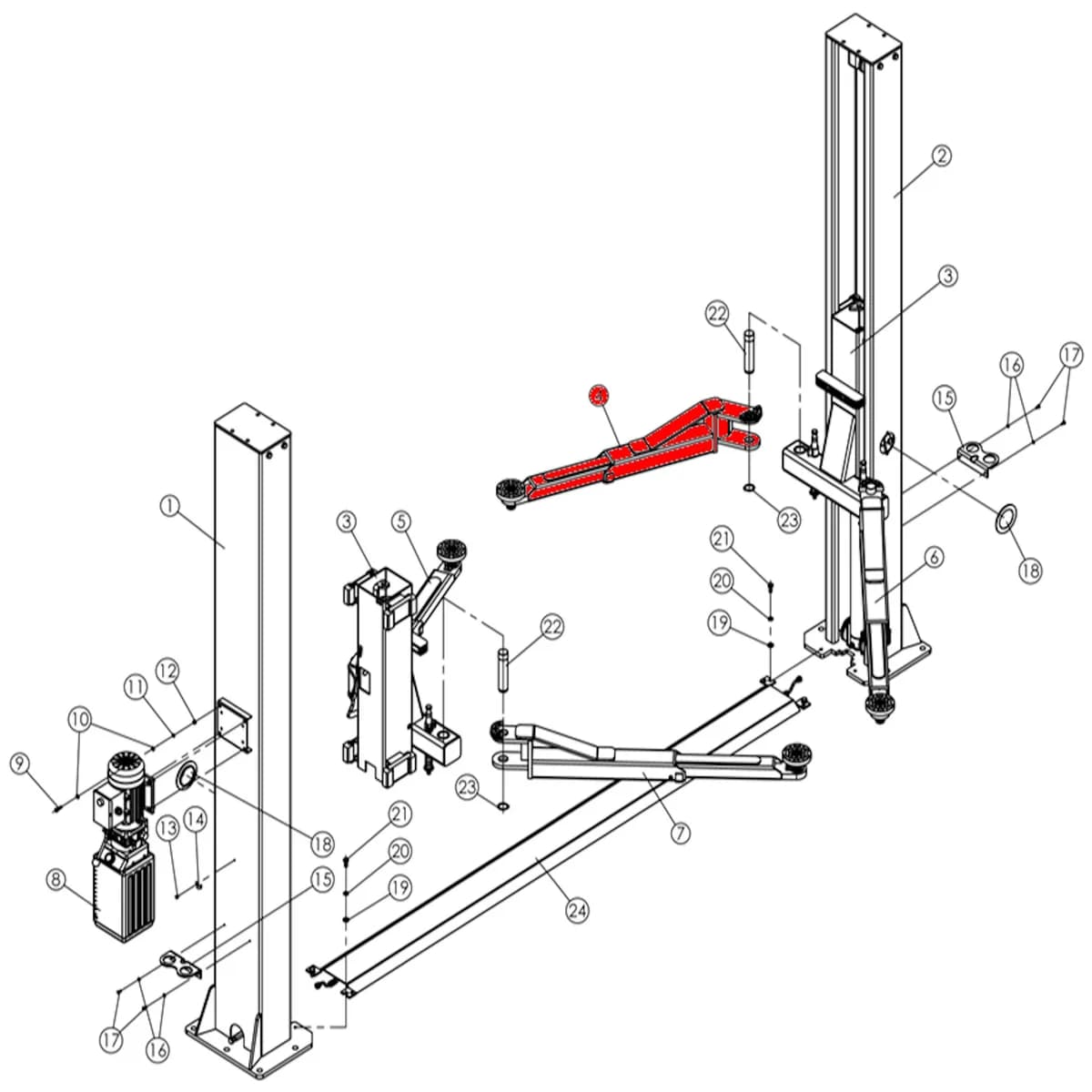 Лапы и подхваты BN-2.40EM-C-3000-00B.RAL1018