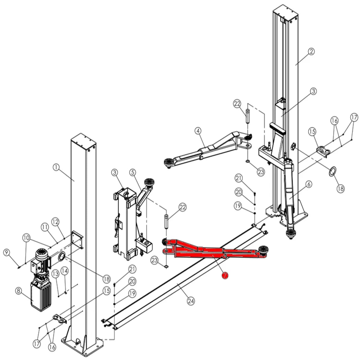 Лапы и подхваты BN-2.40EM-C-3000-00D.RAL1018