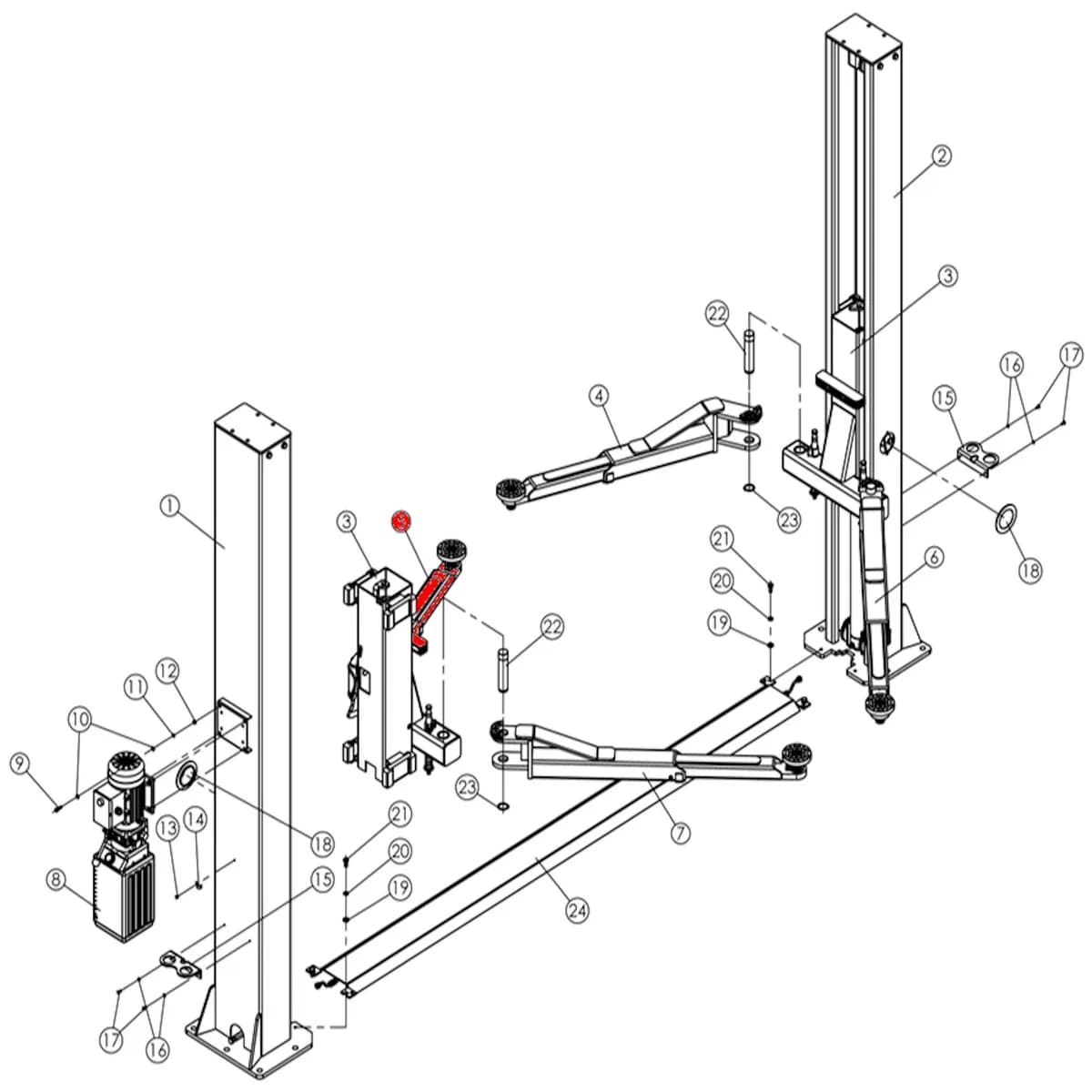 Лапы и подхваты BN-2.40EM-C-3000-00A.RAL1018