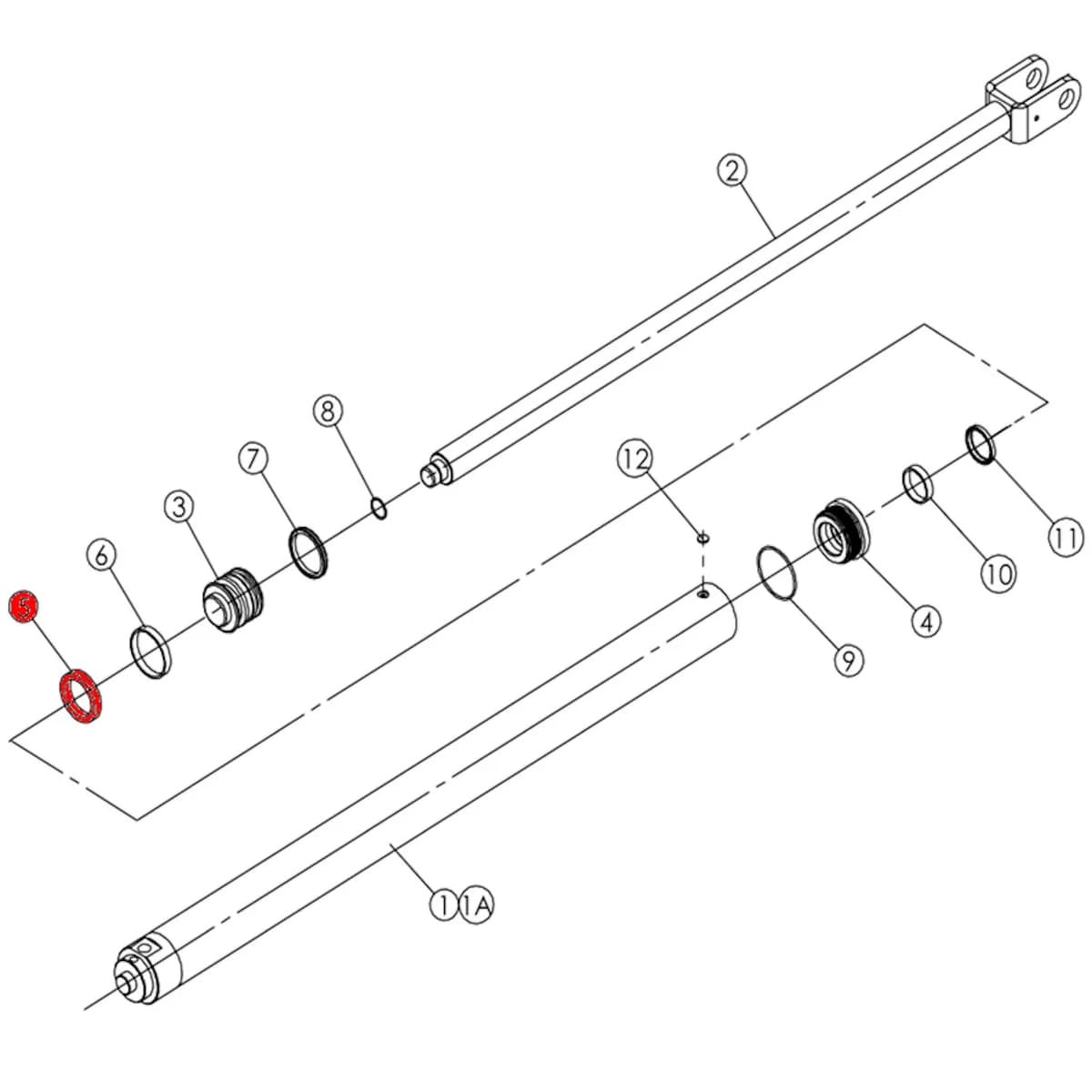 Уплотнительное кольцо поршня гидроцилиндра V2-5.5, V2-5.5L