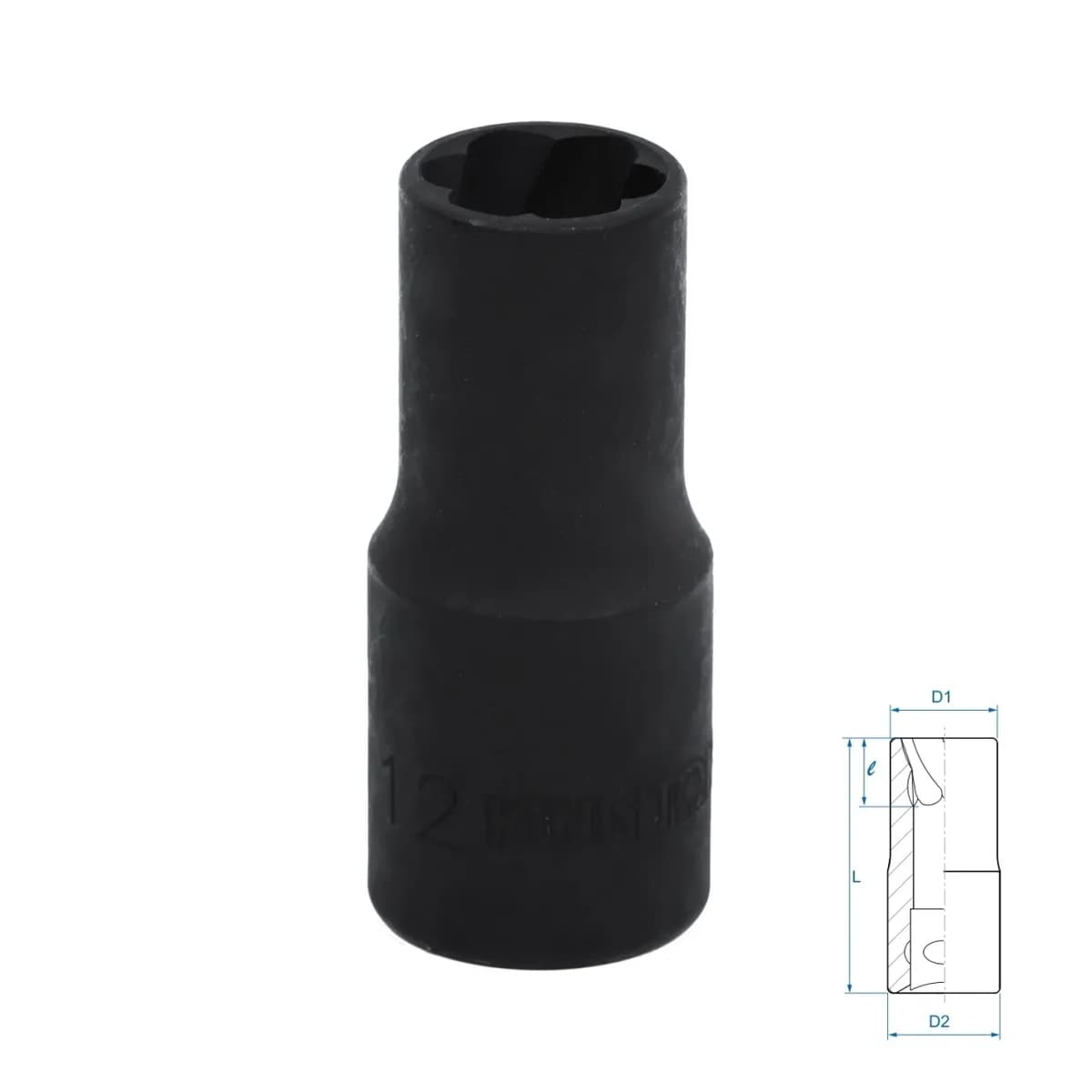 Головка для поврежденного крепежа 1/2", 12 мм KING TONY 9TD403-12M