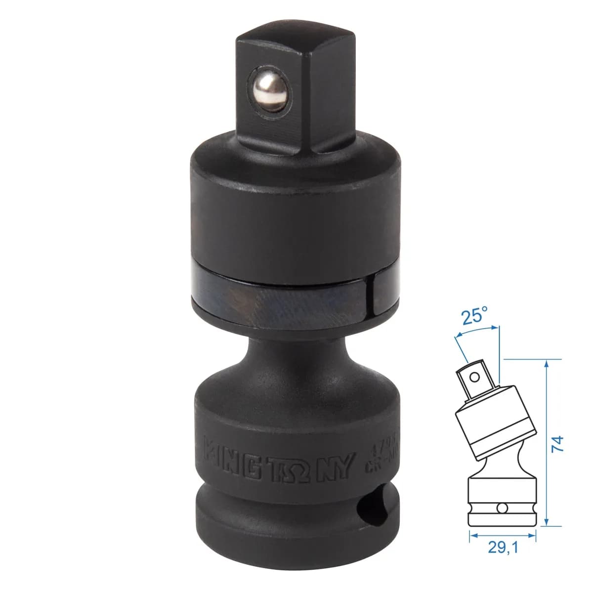 Кардан ударный 1/2", шаровый, с шариковым фиксатором KING TONY 4798P