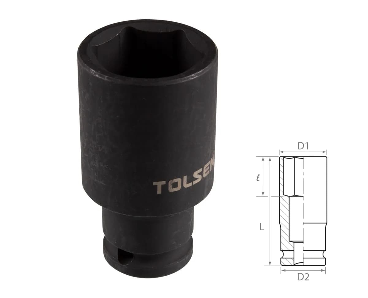 Головка торцевая ударная глубокая шестигранная 1/2", 32 мм TOLSEN TT18282