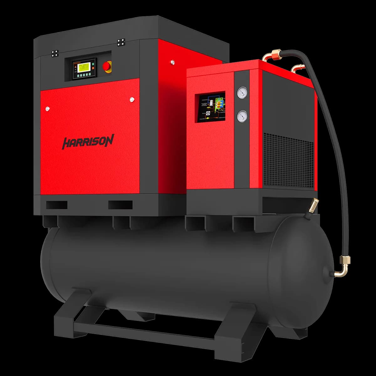 HRS-941500TD3 Винтовой компрессор с ресивером и осушителем Harrison: 1500 л/мин, 8 бар, 11 кВт, 300