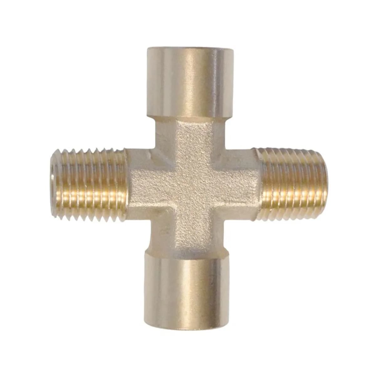 WDK-22FMB Фитинг X - образный, резъба 1/4" PT, F-F-M-M (внутренний/внешний), латунь
