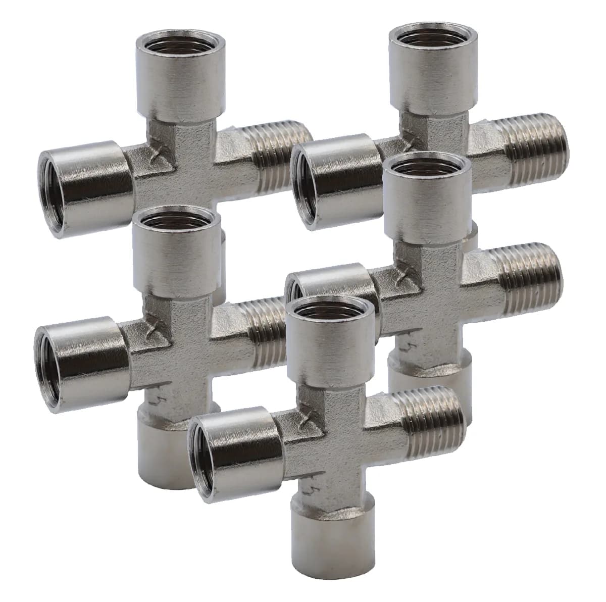 KraftWell KRW-TC14F3M-5 Переходник "крест" 3*F1/4" - M1/4", 5 шт