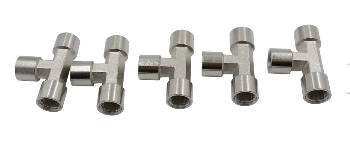 KraftWell KRW-TT14F3-5 Тройник Т-образный F1/4"-F1/4"-F1/4", 5 шт