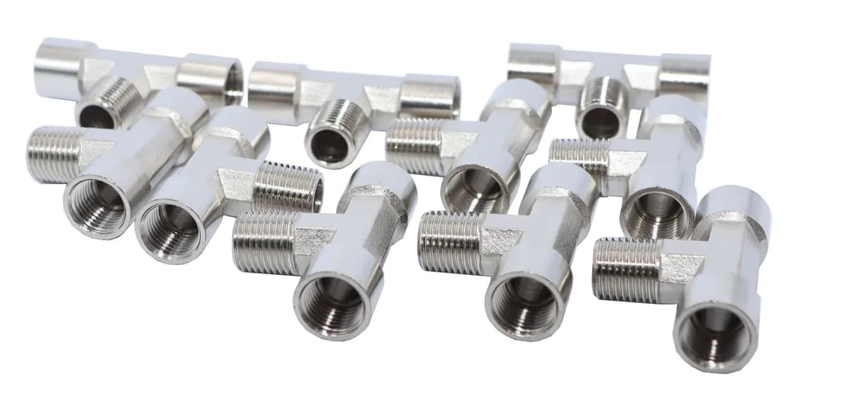 KraftWell KRW-TT14FMF-10 Тройник Т-образный F1/4"-M1/4"-F1/4", 10 шт