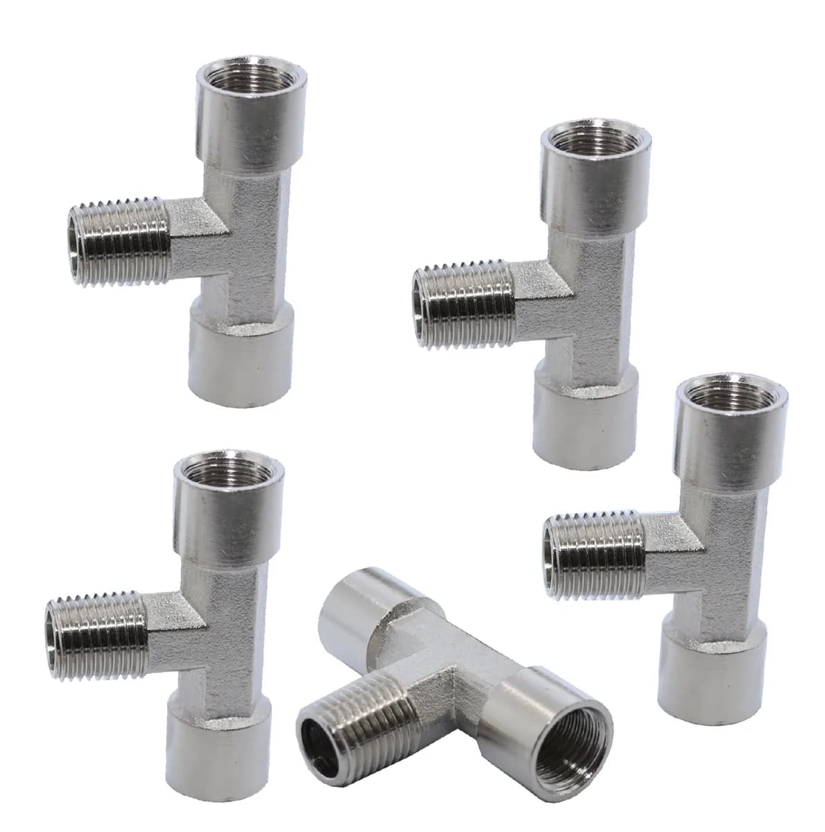 KraftWell KRW-TT14FMF-5 Тройник Т-образный F1/4"-M1/4"-F1/4", 5 шт