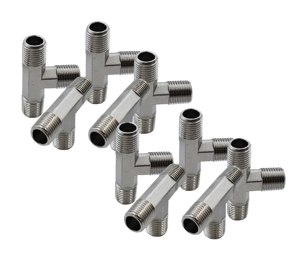 KraftWell KRW-TT14M3-10 Тройник Т-образный M1/4"-M1/4"-M1/4", 10 шт