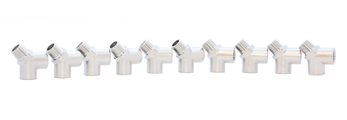 KraftWell KRW-TY14FMF-10 Тройник Y-образный F1/4"-M1/4"-F1/4", 10 шт
