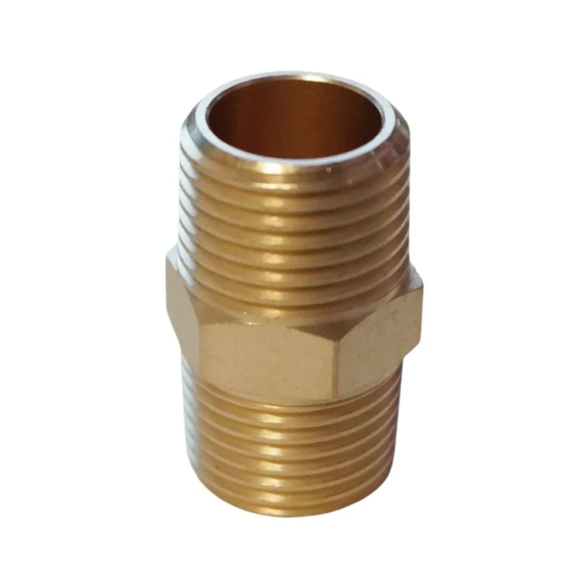 WDK-212MB Адаптер, резьба 1/2"-1/2" PT, M-M (внешняя), латунь