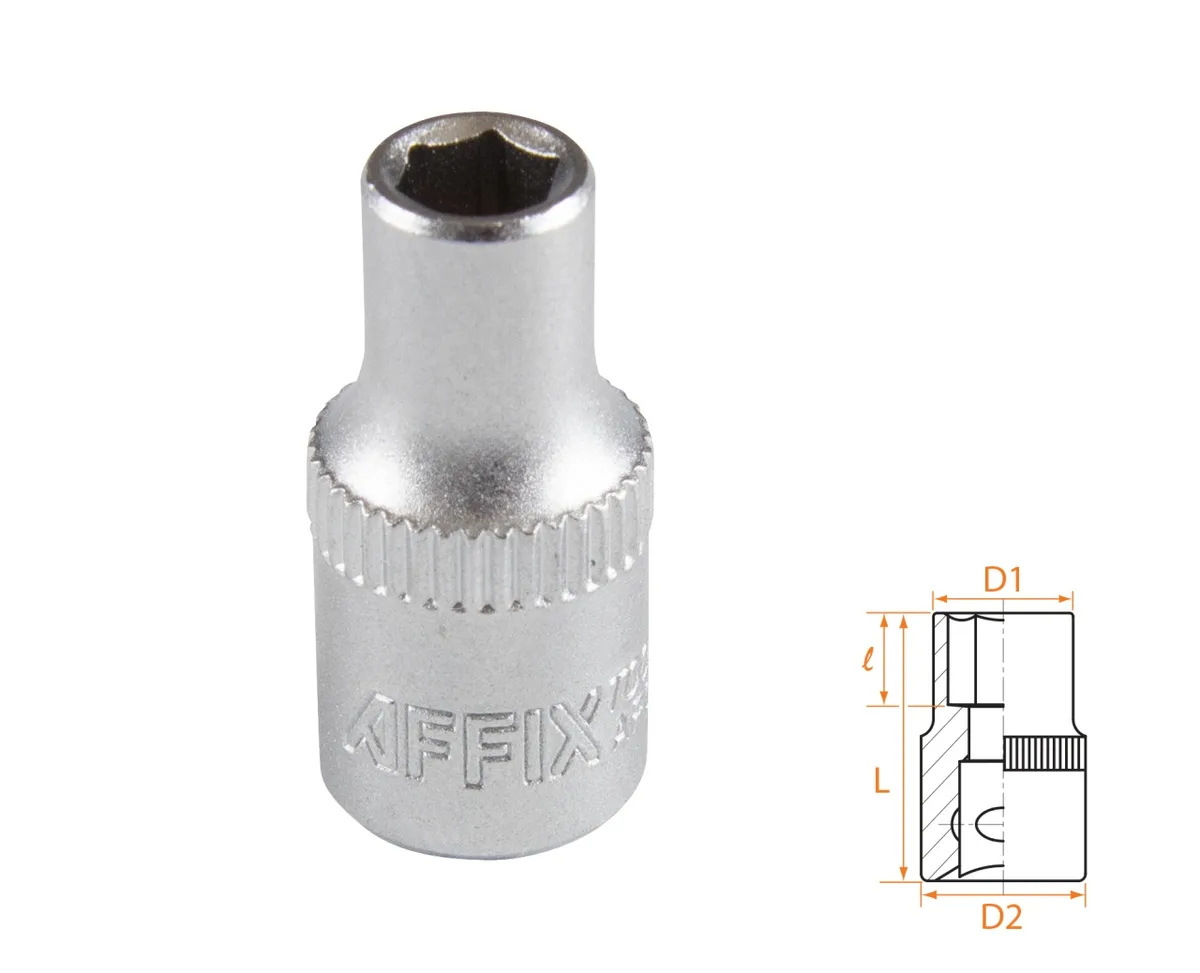 Головка торцевая стандартная шестигранная 1/4", 5 мм AFFIX AF00020005